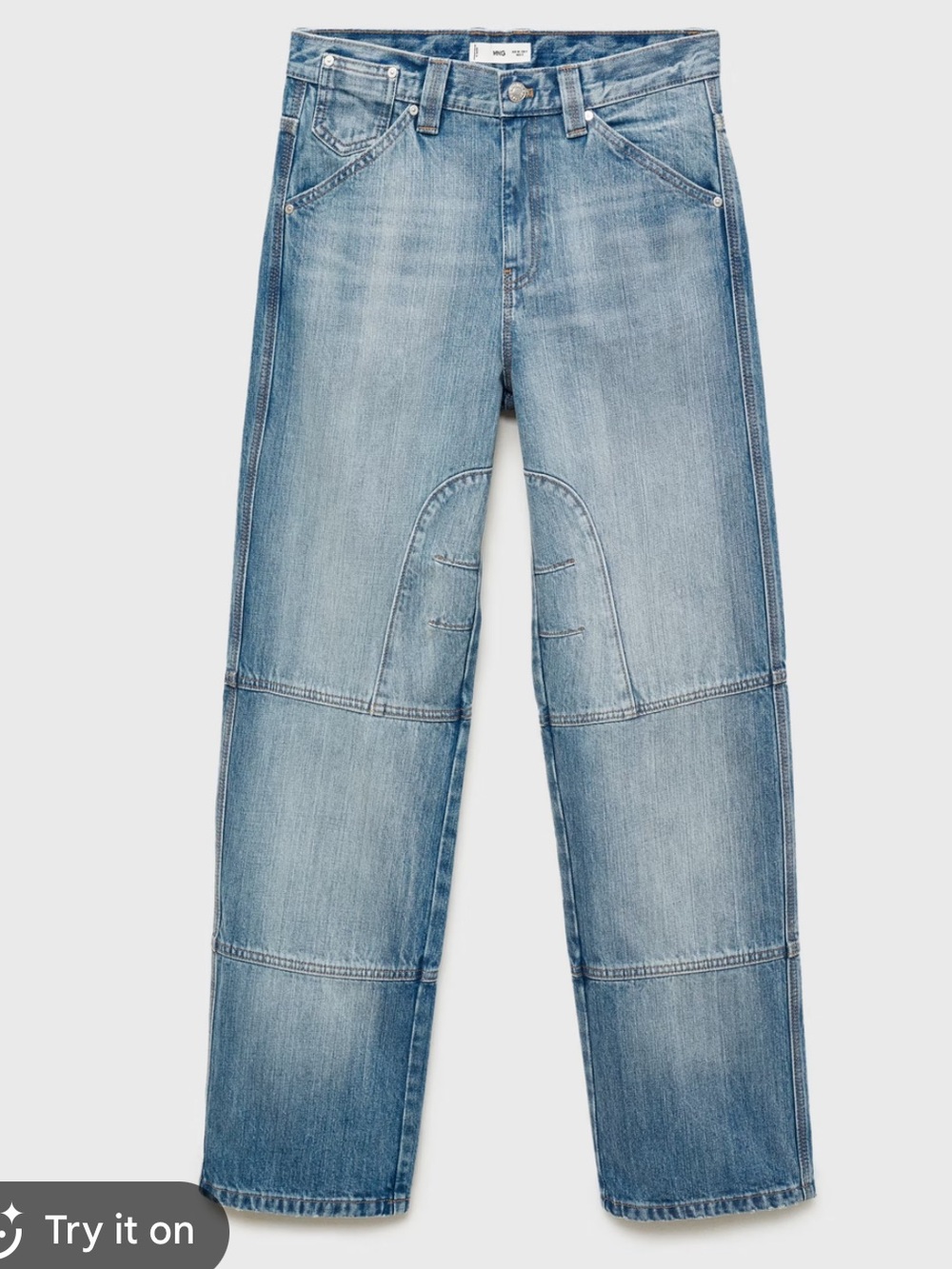 Mango women’s Patchwork Panel Blue Jeans